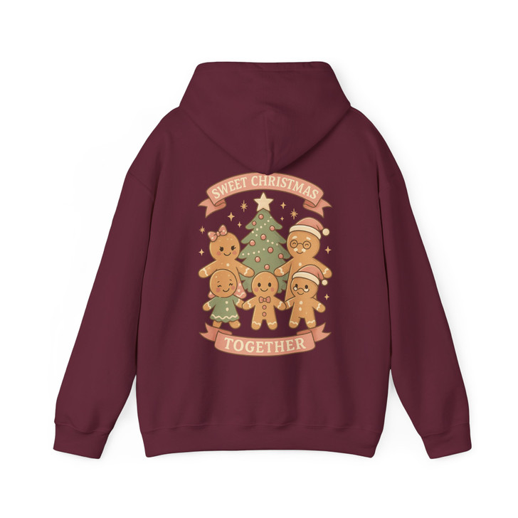 Sweet Christmas Together Gingerbread Family Holiday Crewneck Hoodie S-5XL