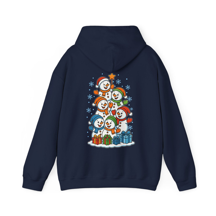Festive Snowman Stack Cute Winter Wonderland Holiday Hoodie S-5XL