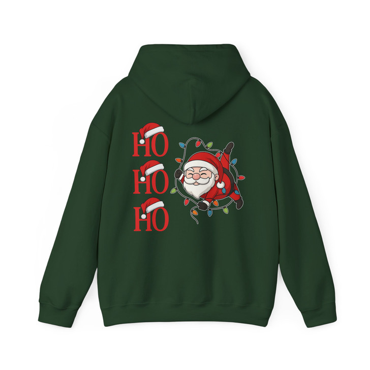 Ho Ho Ho Santa Christmas Lights Funny Festive Holiday Crewneck Hoodie S-5XL
