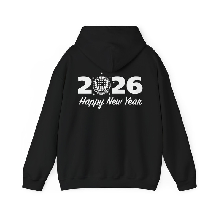 Happy New Year 2026 Disco Ball Retro Festive Sand NYE Hoodie S-5XL