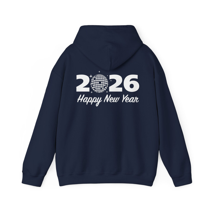 Happy New Year 2026 Disco Ball Retro Festive Sand NYE Hoodie S-5XL