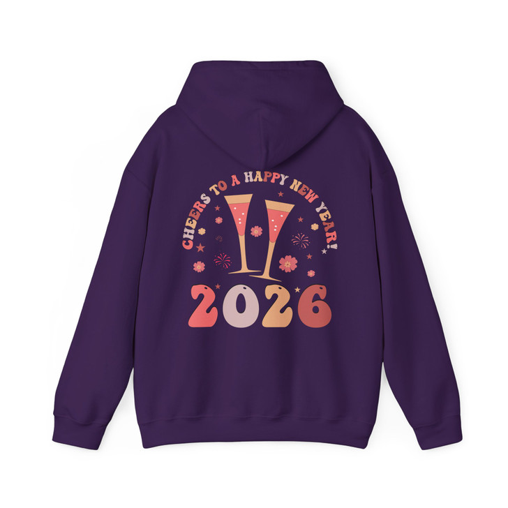 Cheers to 2026 New Year Champagne Toast Festive NYE Hoodie S-5XL