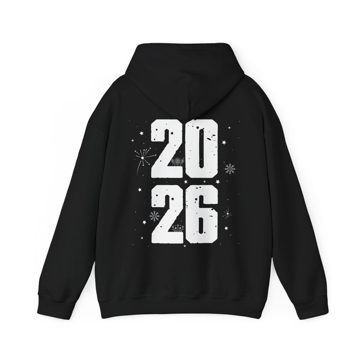 Fireworks 2026 New Year Bold Celebration Minimalist NYE Hoodie S-5XL