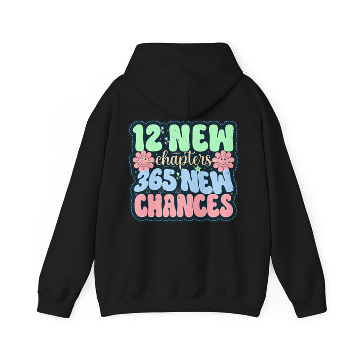Retro 12 New Chapters Groovy 365 New Chances Aesthetic New Year Hoodie S-5XL
