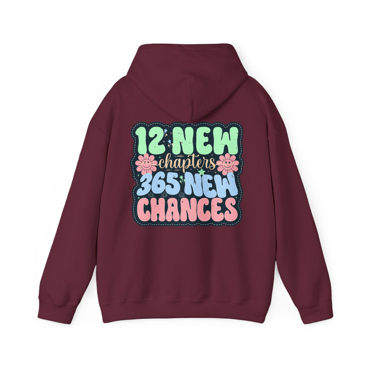 Retro 12 New Chapters Groovy 365 New Chances Aesthetic New Year Hoodie S-5XL