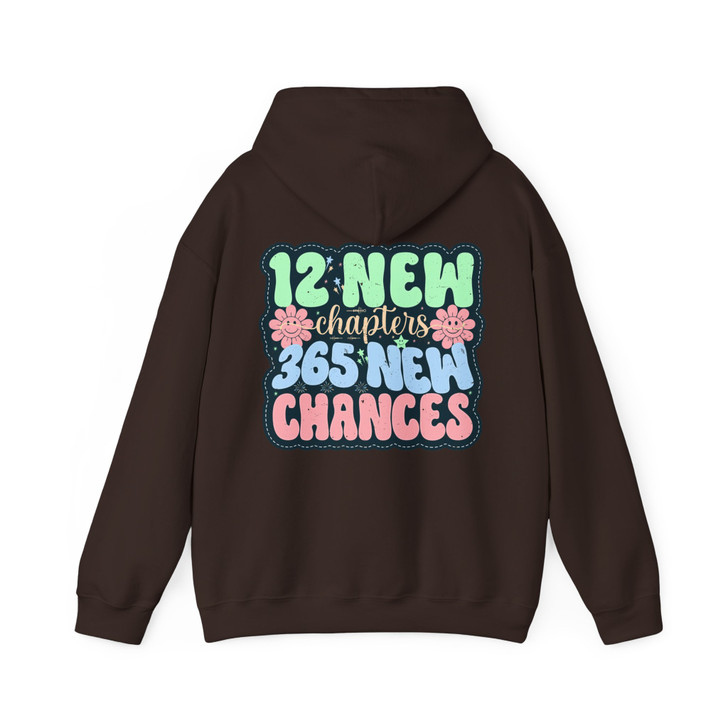 Retro 12 New Chapters Groovy 365 New Chances Aesthetic New Year Hoodie S-5XL