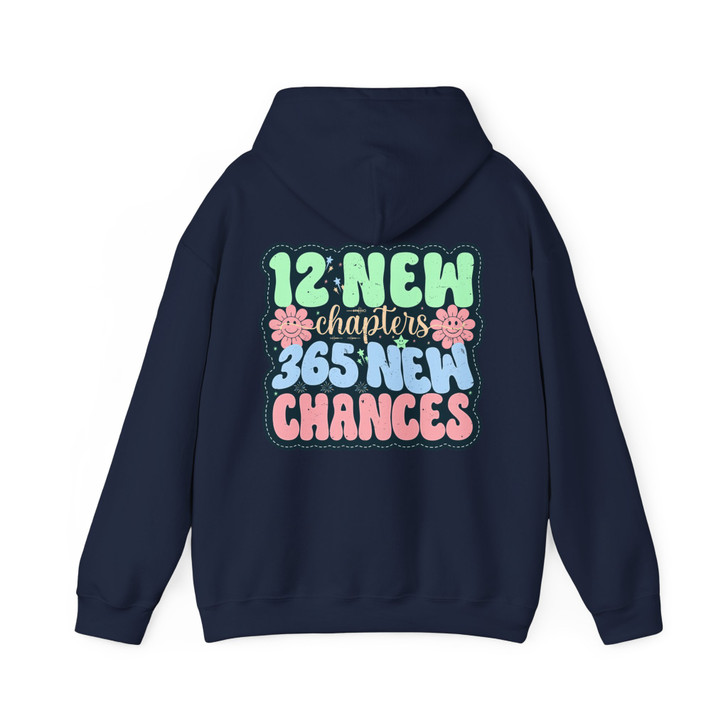 Retro 12 New Chapters Groovy 365 New Chances Aesthetic New Year Hoodie S-5XL