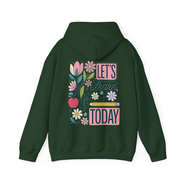 Boho Floral Teacher Lets Learn Hoodie Adult Hoodie S-5XL