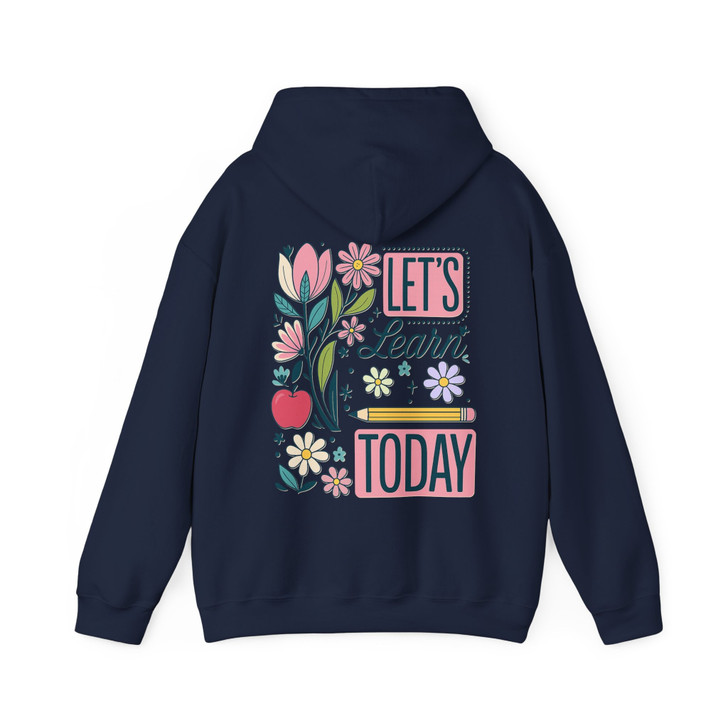 Boho Floral Teacher Lets Learn Hoodie Adult Hoodie S-5XL
