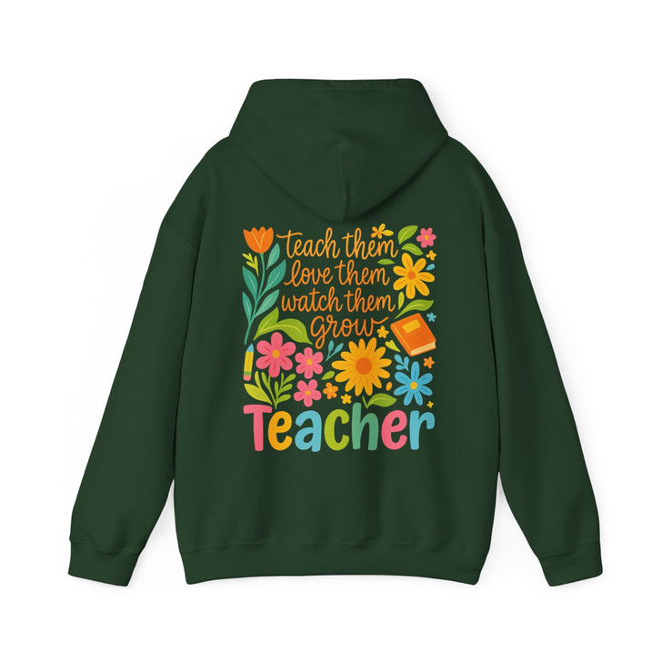 Retro Boho Floral Teacher Appreciation Hoodie Adult Hoodie S-5XL