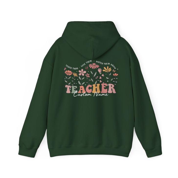 Custom Wildflower Teacher Grade Name Hoodie Adult Hoodie S-5XL