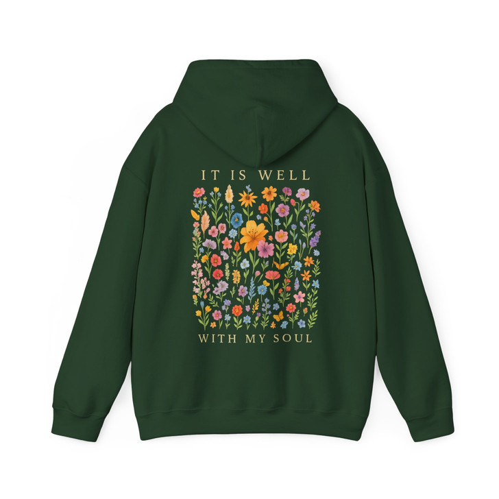 It Is Well With My Soul Floral Faith Hoodie Adult Hoodie S-5XL
