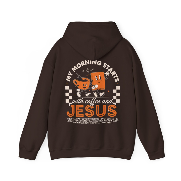 Coffee And Jesus Retro Christian Hoodie Adult Hoodie S-5XL