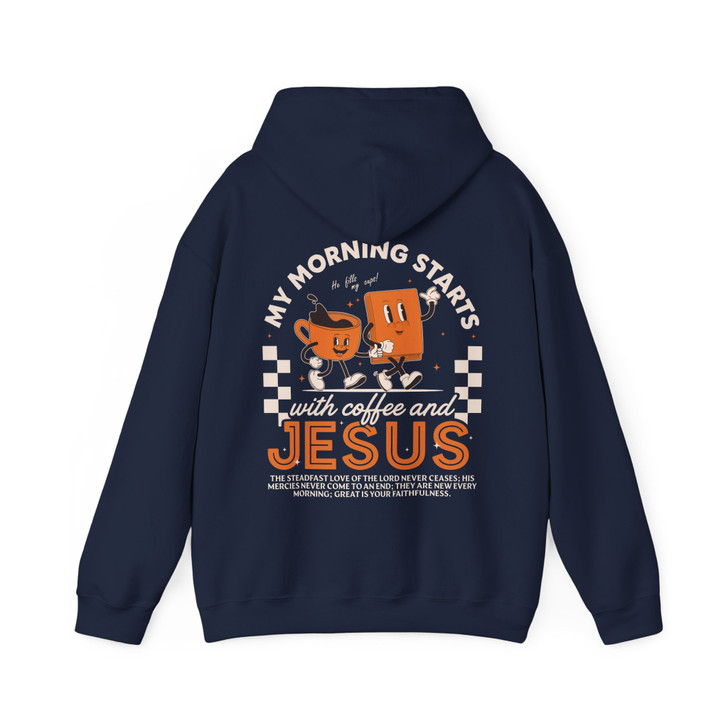 Coffee And Jesus Retro Christian Hoodie Adult Hoodie S-5XL