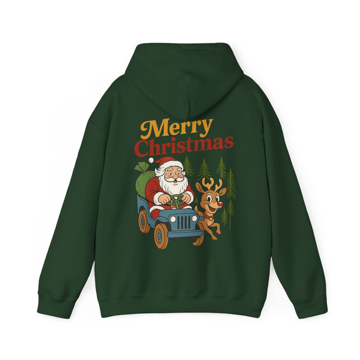 Merry Santa Preppy Vintage Holiday Christmas Clipart Hoodie S-5XL