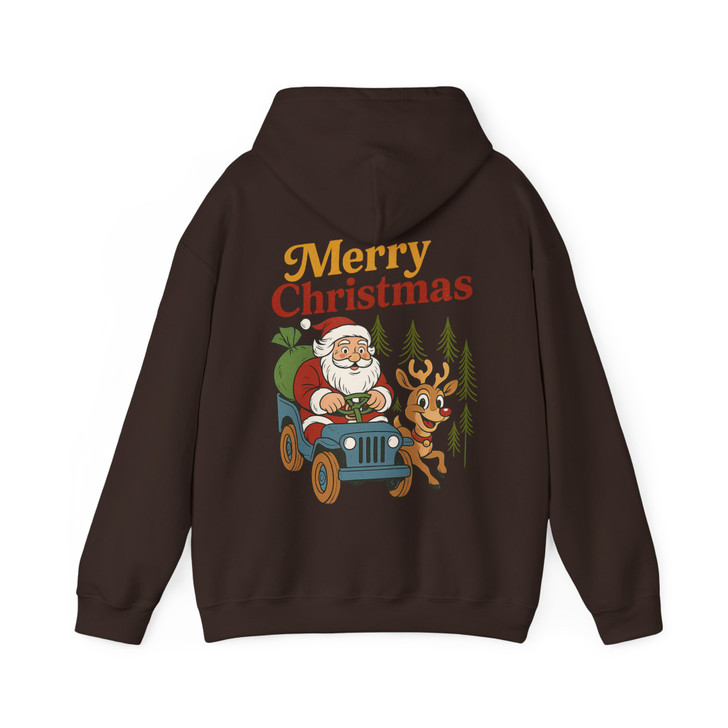 Merry Santa Preppy Vintage Holiday Christmas Clipart Hoodie S-5XL