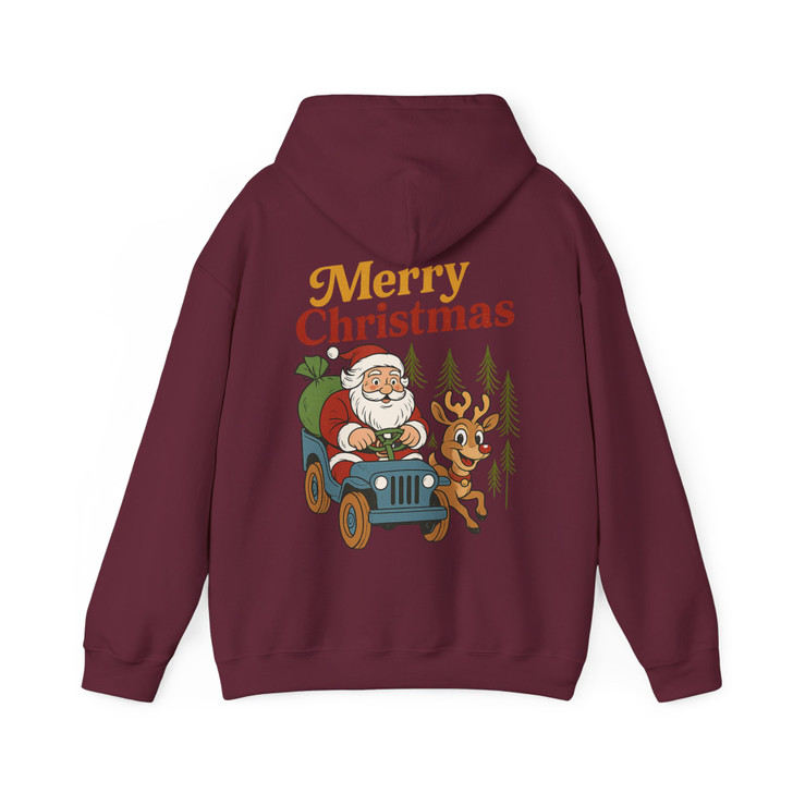 Merry Santa Preppy Vintage Holiday Christmas Clipart Hoodie S-5XL