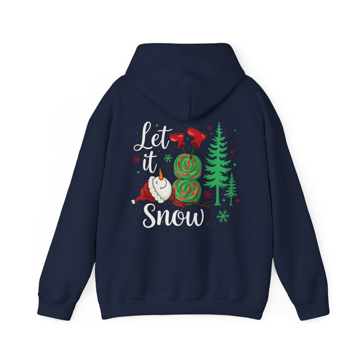 Snowman Christmas Preppy Holiday Stars Let It Snow Hoodie S-5XL