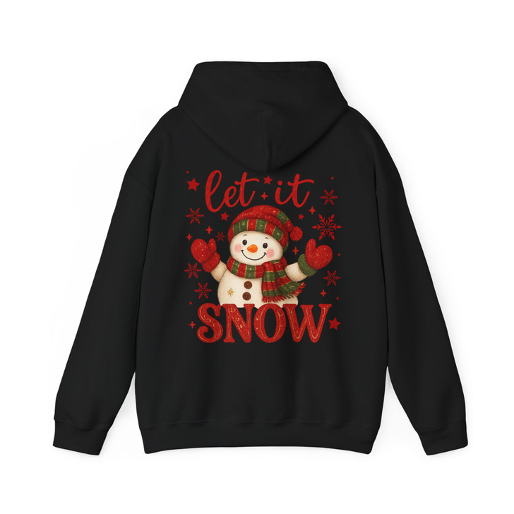 Let It Snow Snowman Winter Snowflakes Retro Christmas Hoodie S-5XL