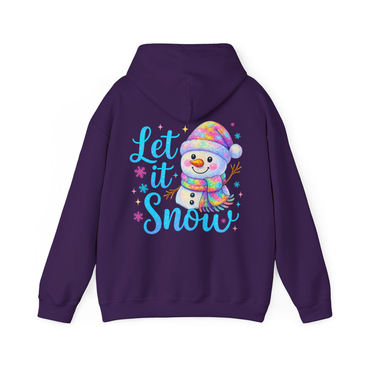 Let It Snow Snowman Christmas Holiday Kids Xmas Hoodie S-5XL