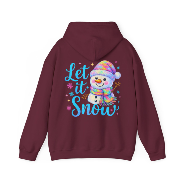 Let It Snow Snowman Christmas Holiday Kids Xmas Hoodie S-5XL