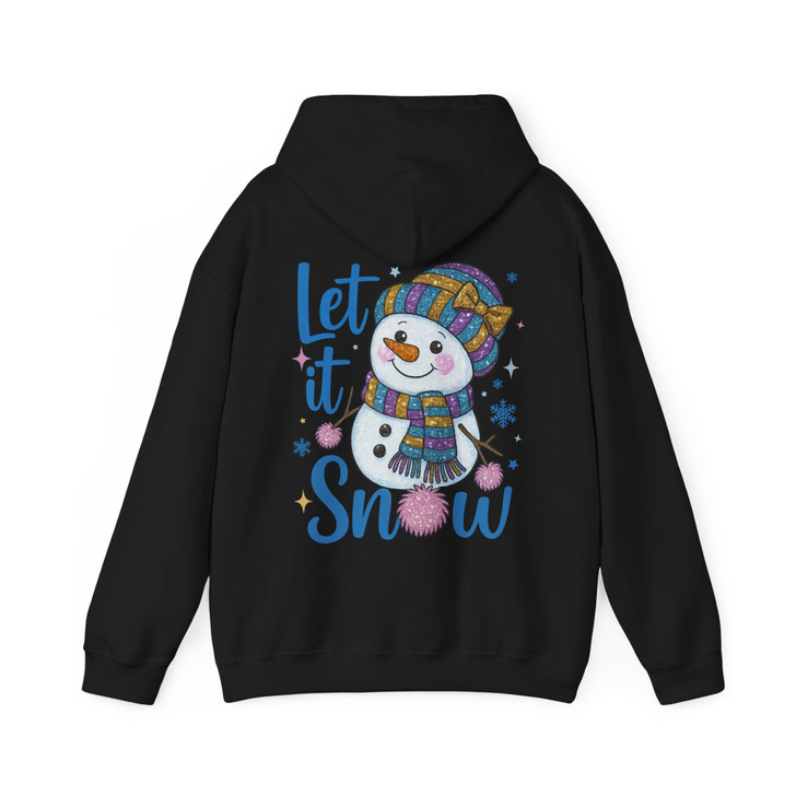 Let It Snow Cute Snowman Holiday Winter Hoodie S-5XL