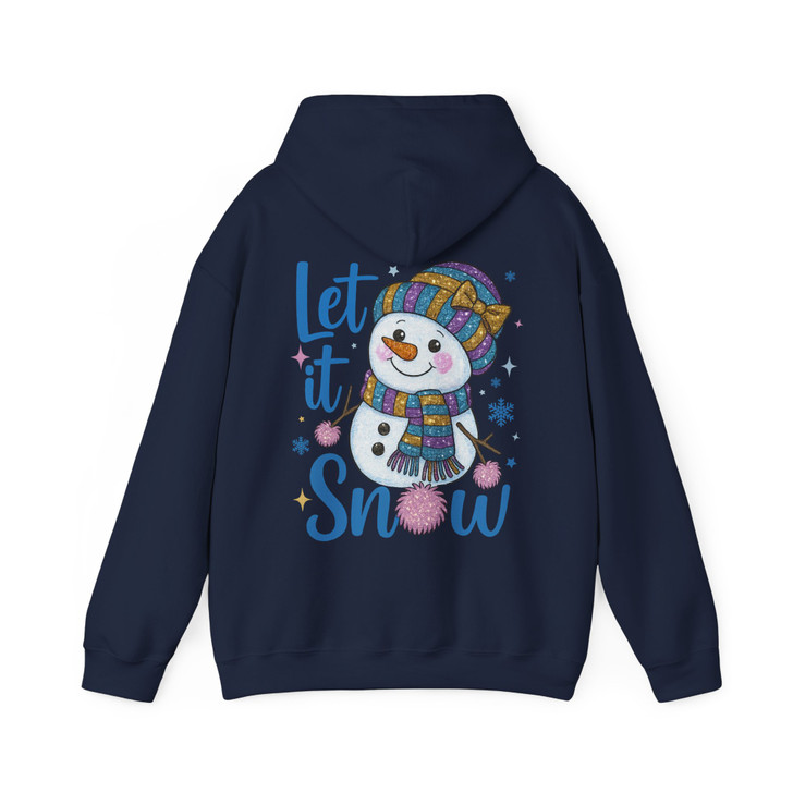 Let It Snow Cute Snowman Holiday Winter Hoodie S-5XL