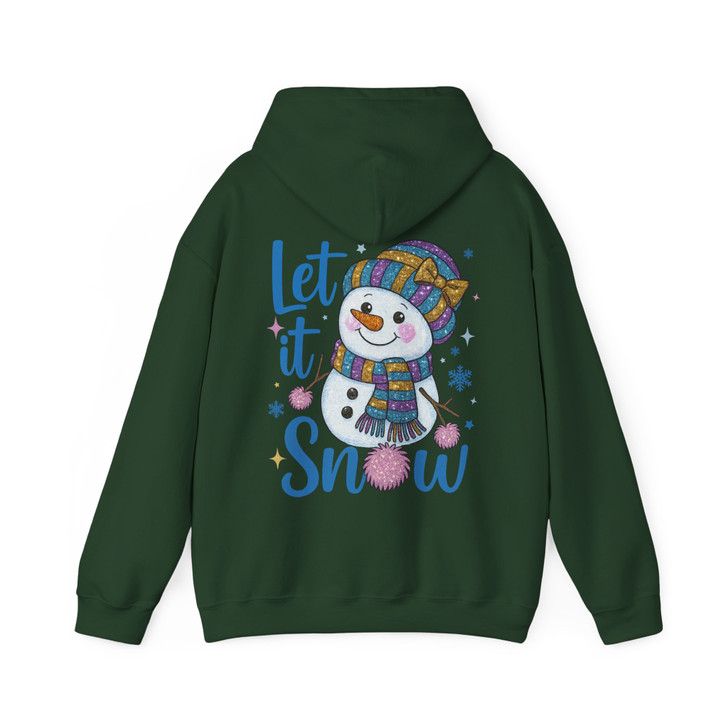 Let It Snow Cute Snowman Holiday Winter Hoodie S-5XL