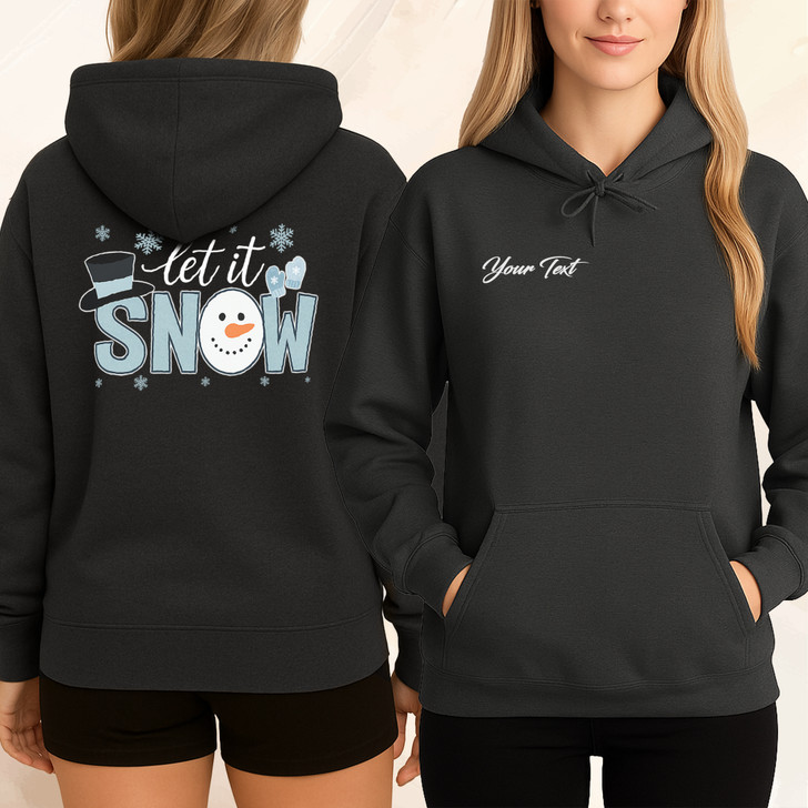 Let It Snow Winter Christmas Snowman Sublimation Hoodie S-5XL