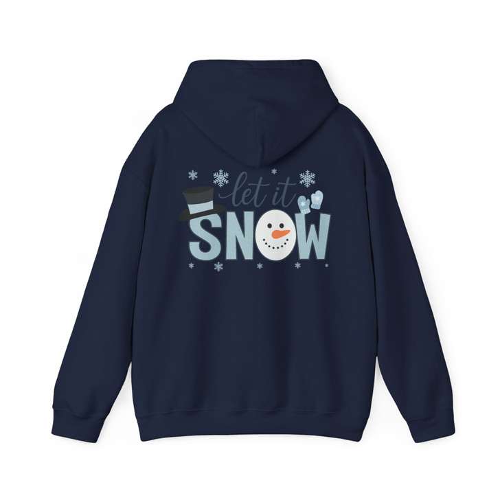Let It Snow Winter Christmas Snowman Sublimation Hoodie S-5XL