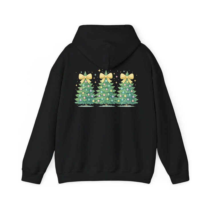 Coquette Christmas Tree Bow Aesthetic Holiday Sublimation Hoodie S-5XL