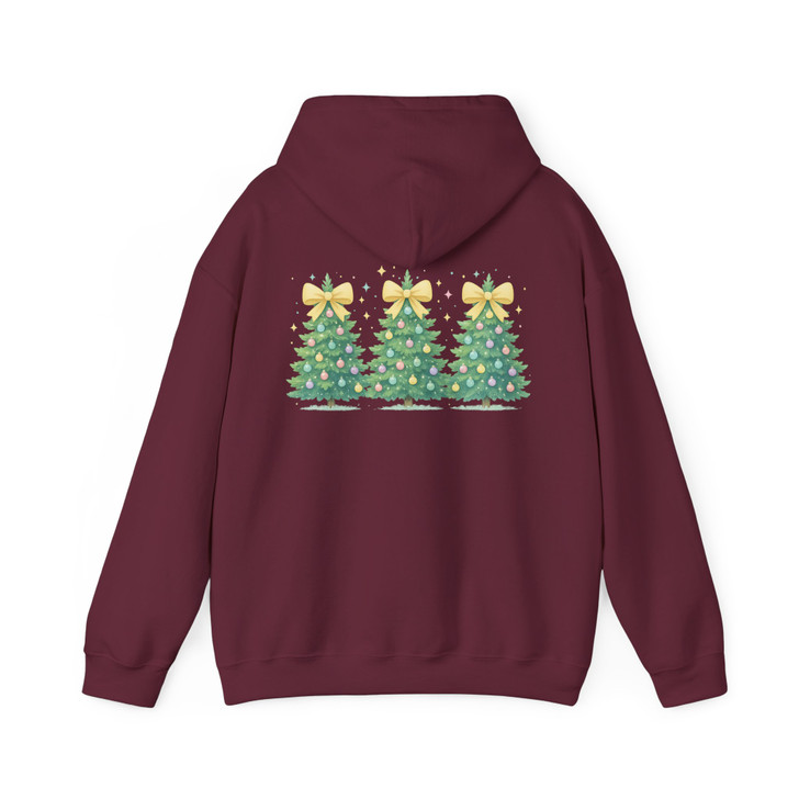 Coquette Christmas Tree Bow Aesthetic Holiday Sublimation Hoodie S-5XL