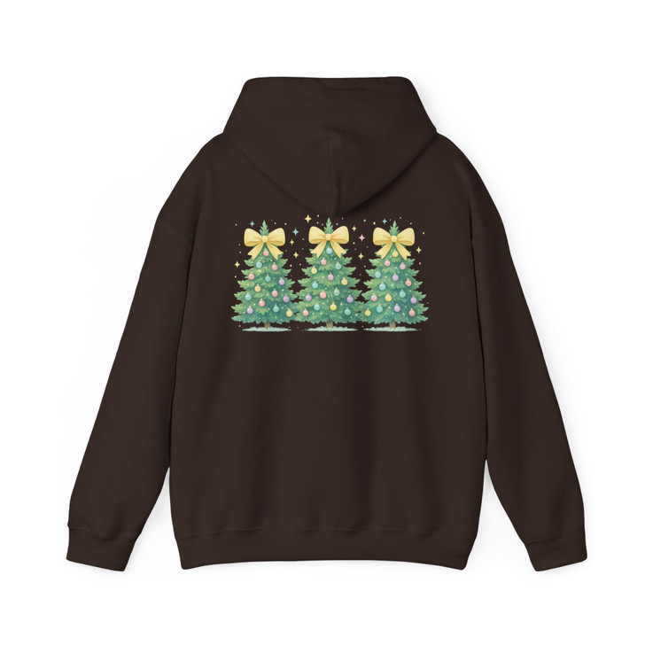 Coquette Christmas Tree Bow Aesthetic Holiday Sublimation Hoodie S-5XL