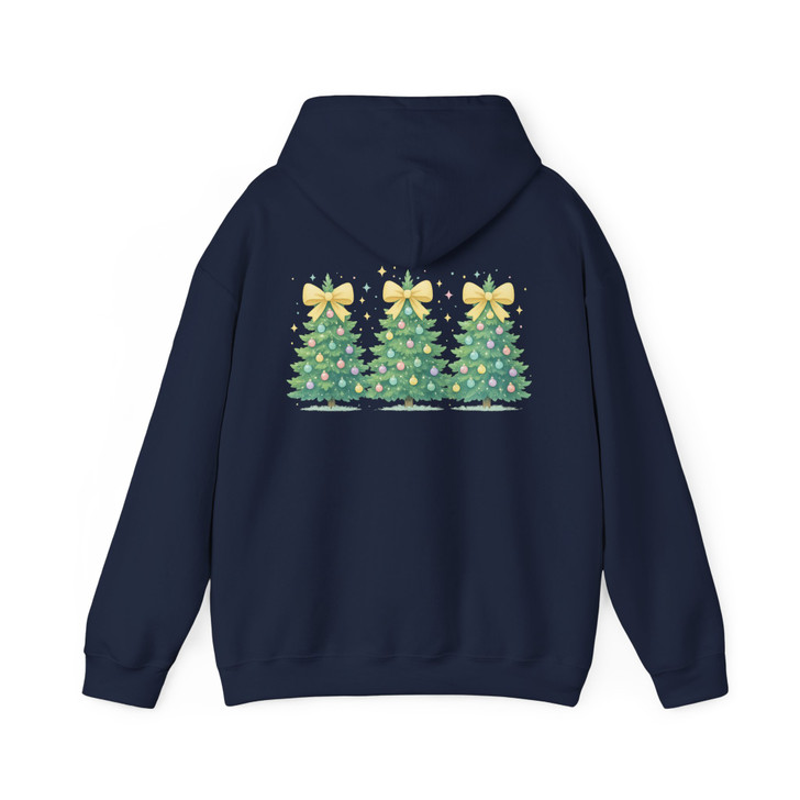 Coquette Christmas Tree Bow Aesthetic Holiday Sublimation Hoodie S-5XL