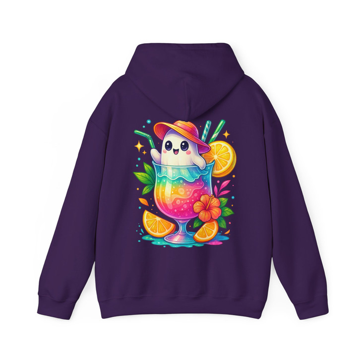 Ghost Tropical Drink Funny Summer Halloween Hoodie S-5XL