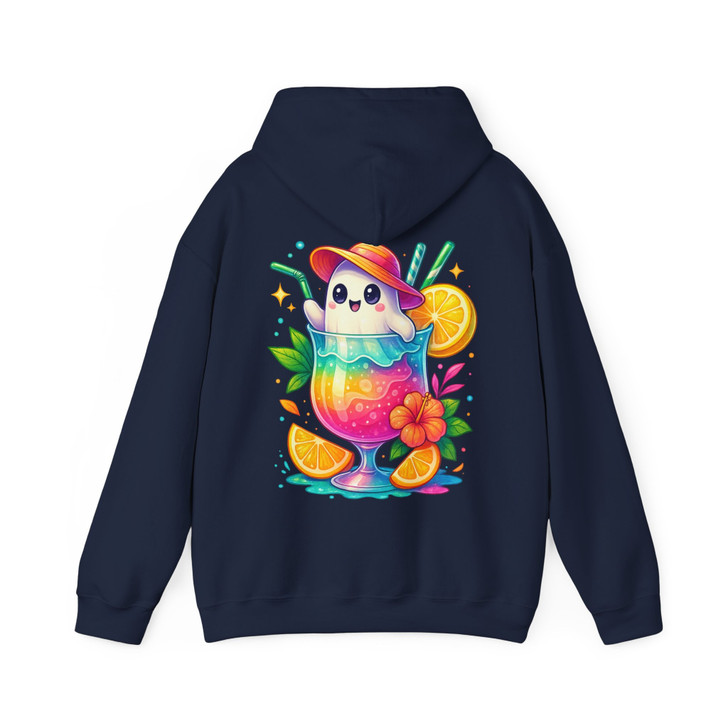 Ghost Tropical Drink Funny Summer Halloween Hoodie S-5XL