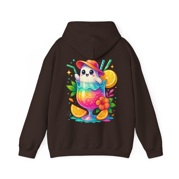 Ghost Tropical Drink Funny Summer Halloween Hoodie S-5XL