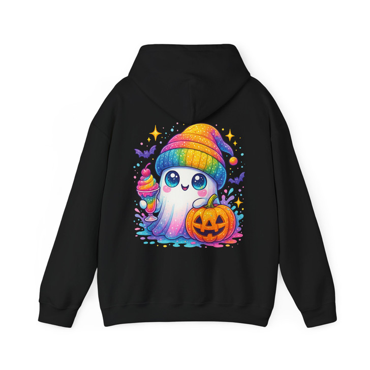 Ghost Halloween Kawaii Pumpkin Rainbow Drink Hoodie S-5XL