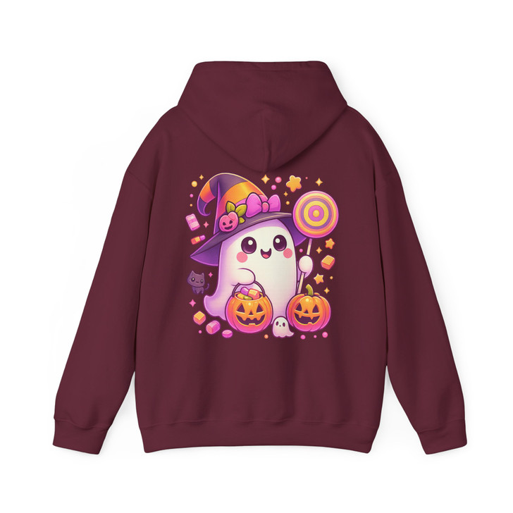 Cute Witch Ghost Candy Pumpkins Halloween Hoodie S-5XL