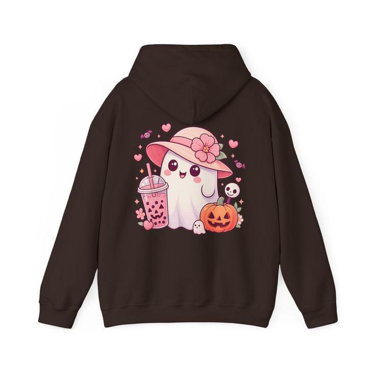 Halloween Ghost Bubble Tea Pumpkin Sublimation Hoodie S-5XL