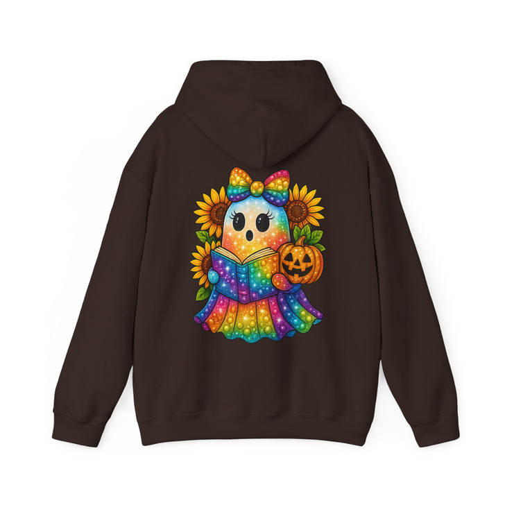 Trendy Halloween Rhinestone Ghost Retro Pumpkin Hoodie S-5XL