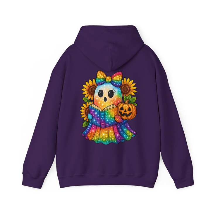 Trendy Halloween Rhinestone Ghost Retro Pumpkin Hoodie S-5XL