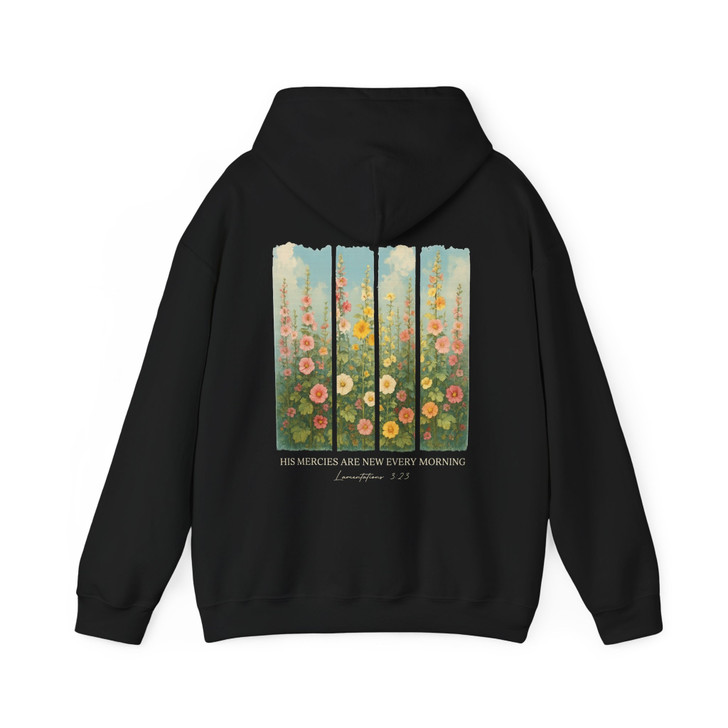 His Mercies Are New Retro Floral Hoodie Adult Hoodie S-5XL