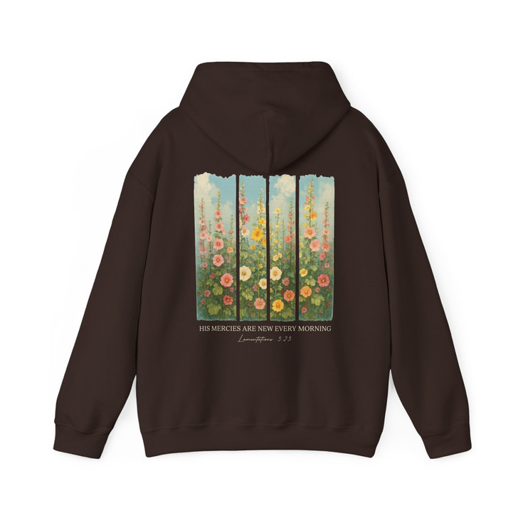 His Mercies Are New Retro Floral Hoodie Adult Hoodie S-5XL
