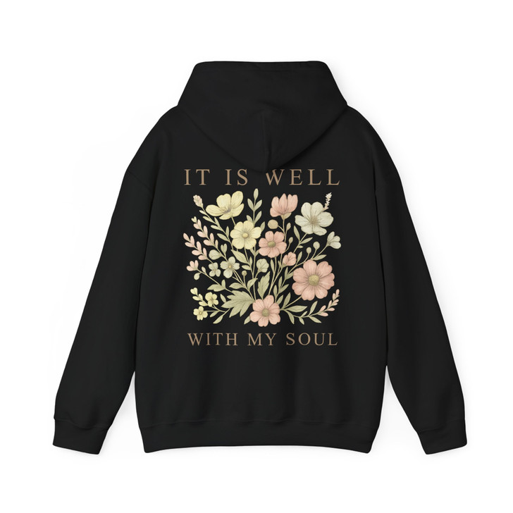 It Is Well With My Soul Vintage Floral Hoodie Adult Hoodie S-5XL