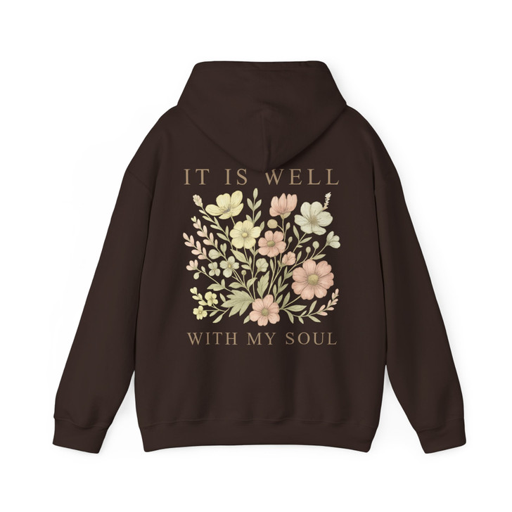 It Is Well With My Soul Vintage Floral Hoodie Adult Hoodie S-5XL