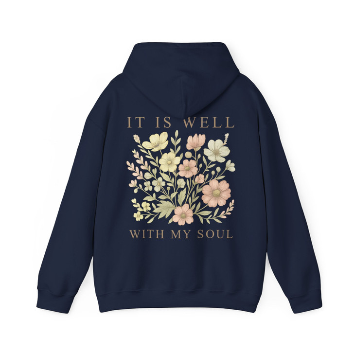 It Is Well With My Soul Vintage Floral Hoodie Adult Hoodie S-5XL