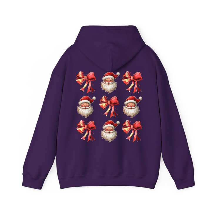 Christmas Bow Santa Pink Coquette Trendy Holiday Hoodie S-5XL