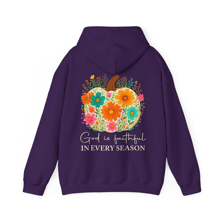 God is Faithful Floral Pumpkin Christian Fall Hoodie S-5XL