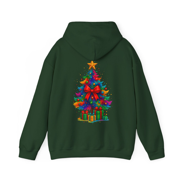 Colorful Coquette Glitter Tree Dalmantian Bow Brushstroke Hoodie S-5XL